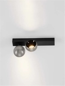 Plafoniera LED moderna stil minimalist LUSA 2L negru/nickel
