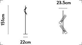 Lampadar/Lampa de podea LED design minimalist Belle negru/auriu