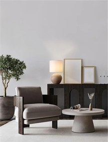 Veioza decorativa, Ghips, Crem, Tesatura, Alb, Mizu