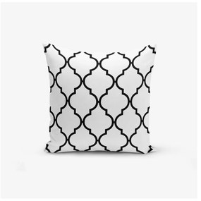 Set 4 fețe de pernă Minimalist Cushion Covers BW Graphic Patterns, 45 x 45 cm