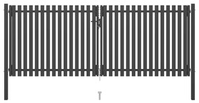 Poarta de gard gradina, antracit, 4 x 1,7 m, otel 4 x 1.7 m