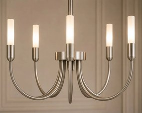 Candelabru cu 5 brate AUGUSTINE nickel/alb