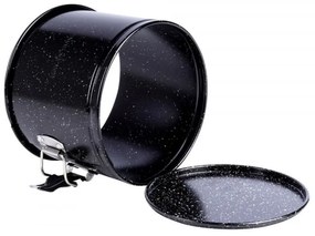 Forma pentru tort cu fund detasabil Kinghoff KH 1789, 14 cm, Pereti extensibili, Acoperire marmura, Otel, Negru