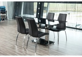 Scaun de sufragerie AMAL 1 buc. negru/crom mat