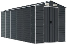 vidaXL Șopron de grădină, antracit, 191x470x198 cm, oțel galvanizat