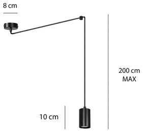 Pendul Traker 1 Bl/Black 524/1 Emibig Lighting, Modern, Gu10, Polonia