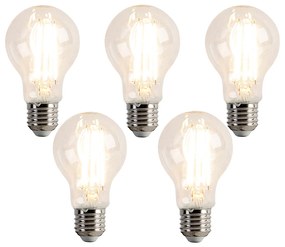 Set de 5 becuri LED E27 reglabile A60 7.6W 780 lm 2700K