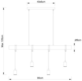 Lustră pe cablu Globo 15459-4H LEO 4xE27/60W/230V
