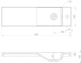 Chiuvetă albă din compozit mineral 80x22 cm Agos – Sapho