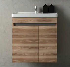 Set mobila: dulap MDF + lavoar ceramica pentru baie City 60 cm