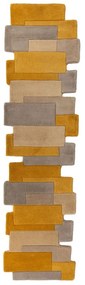 Covor tip traversă din lână Flair Rugs Collage, 60x230 cm, galben-bej