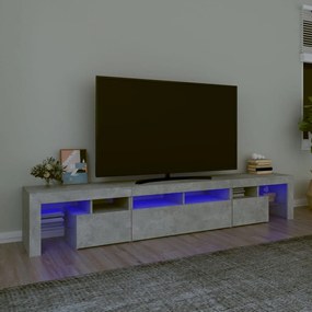 3152789 vidaXL Comodă TV cu lumini LED, gri beton, 230x36,5x40cm