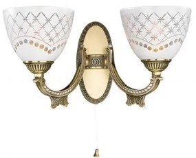 Aplica clasic design italian din alama, sticla 7052 RA-A. 7052/2
