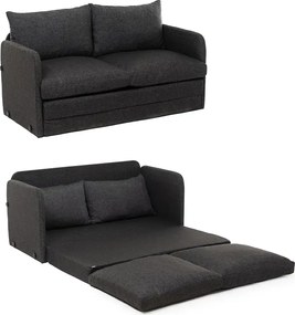 Canapea extensibila 2 locuri moderna, 200x148 cm – stofa gri – Saga