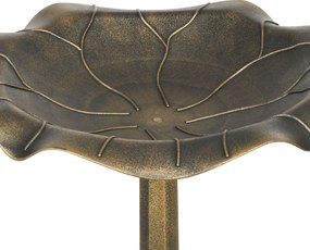 Outsunny Bain d'oiseaux Abreuvoir, mangeoire pour Oiseaux bassin forme frunză de lotus, dim. Ø 50 x 71H cm polipropilenă Bronz | Aosom Romania