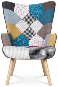 Fotoliu cu taburet PW2, patchwork