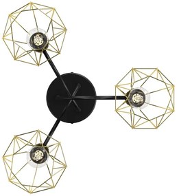 Lustră aplicată BERGEN 3xE27/60W/230V neagră/aurie