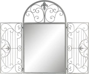 Oglinda de perete, gri, din metal, 61x3x103 cm