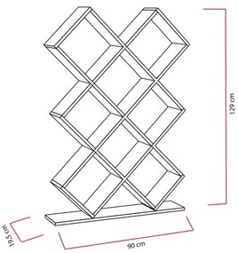 Bibliotecă KUMSAL 129x90 cm roșie