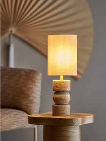 Veioză în culoare naturală din piatră cu abajur textil (înălțime 53 cm) Marci – Bloomingville