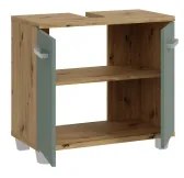 Dulap de baie VENOM verde/stejar artisan