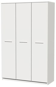 Dormitor Luiza 3U4P, culoare alb, cu pat standard 140 x 200 cm, dulap cu 3 usi si 2 noptiere