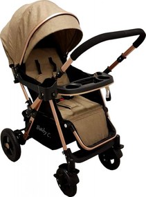 Carucior nou nascuti 2 in 1 BABY CARE™ PRO 511, Cadru aluminiu, Maner reversibil, Spatar reglabil in 5 trepte, Amortizoare, Plasa insecte, Frana