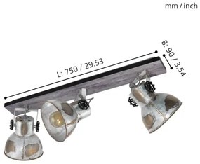 Eglo 49652 - Lampă spot BARNSTAPLE 3xE27/40W/230V