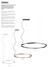 Lustră LED pe cablu UNION Redo 01-2204 LED/34W/230V 3000K d. 60 cm negru