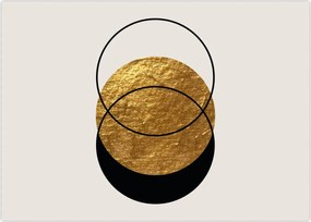 Tablou - Abstracție de aur și alb N⁰2 (70x50 cm)