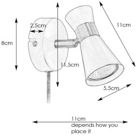 Spot de perete FOLIE 1xGU10/7W/230V negru/alamă Markslöjd 108625