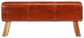 351102 vidaXL Bancă Bok gimnastică maro 110cm piele naturală/lemn masiv mango