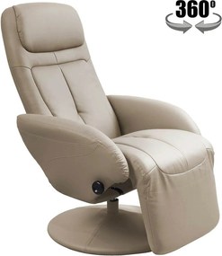 Fotoliu recliner OPTIMA, cappuccino, piele ecologica/metal, 77x80/139x