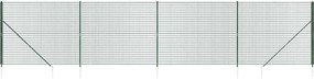 vidaXL Gard plasă de sârmă cu țăruși de fixare, verde, 1,4x10 m