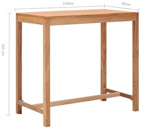 Masa de bar de gradina, 110 x 60 x 105 cm, lemn masiv de tec 1, 110 x 60 x 105 cm