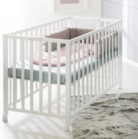 Pătuț pliabil alb cu roți 60x120 cm Fold up – Roba