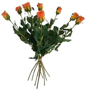 Boboci de flori artificiale Trandafir portocaliu,64 cm, 9 buc