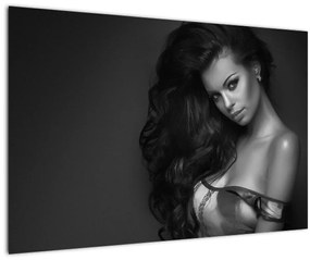 Tablou - Portretul unei femei seducătoare, alb-negru (90x60 cm)