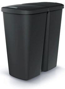 Coș de gunoi DUO negru, 45 l, negru