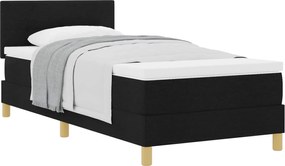 vidaXL Pat cu arcuri cu saltea Negru 100 x 200 cm țesătură