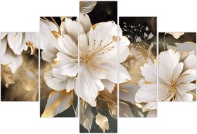 Tablou - Flori în aur (150x105 cm)