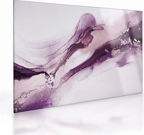 Tablou pe sticlă - Artă fluidă violet (70x50 cm)