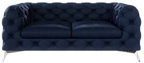 Canapea albastru-închis cu tapițerie din catifea 185 cm Chelsea – Ropez