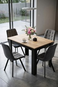OFERTA Scaun de masa CIEZA VELVET cu picioare negre, gri inchis II. calitate