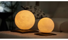 Veioză maro închis LED din lemn de nuc (înălțime 19,5 cm) Smart LunaSpin – Gingko