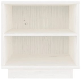 813327  Bedside Cabinet White 40x34x40 cm Solid Wood Pine 1, Alb
