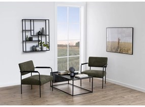 Bibliotecă de perete neagră cu aspect de lemn de frasin 75x91 cm Seaford – Actona