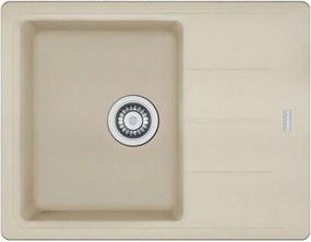 Chiuveta bucatarie compozit Franke Basis Avena 1 cuva cu picurator 62x50 cm reversibila finisaj bej mat