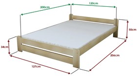 Pat Emily 120 x 200 cm, alb Saltele: Fara saltea, Somiera pat: Cu lamele drepte