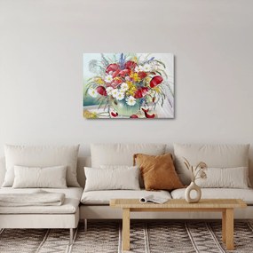 Tablou pe sticlă - Vază cu flori sălbatice (70x50 cm)